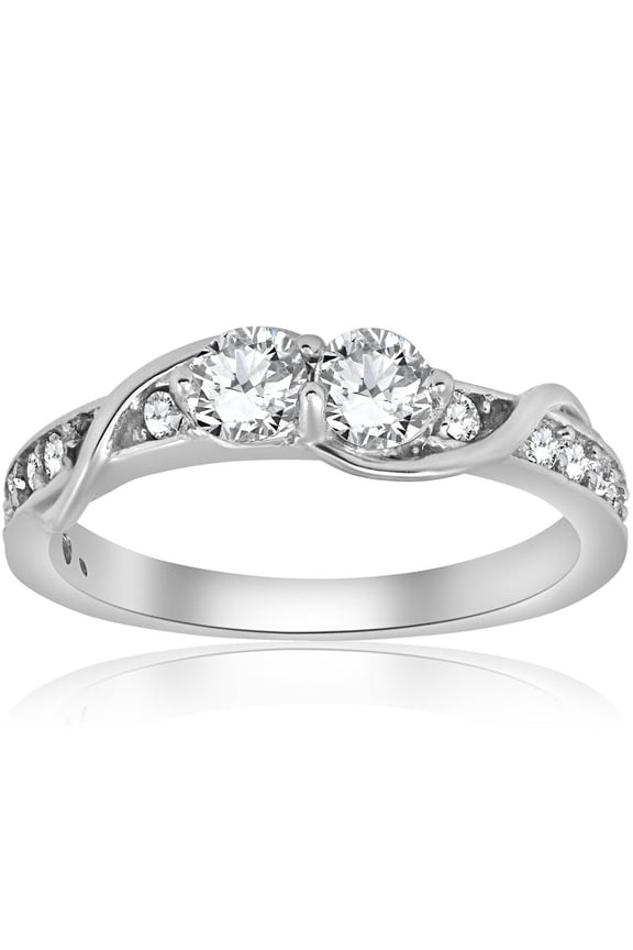 Stamped 14K White Gold Plated Engagement Ring - Round Cut 1.22 Ct Lab Created Diamond Ring for Women's - 9th Year Anniversary Gifts for Women's - Wedding Proposal Rings For Bridal
