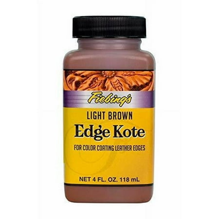 Fiebing's Edge Kote (4oz, Light Brown) - Leather Edge Paint for Shoes, Furniture, Purses, Couches, Belts - Flexible, Water Resistant, Semi Gloss Color Coating Leather Dye to Protect Natural Edges