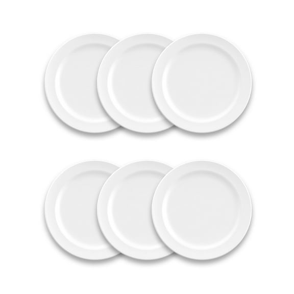 Edge Matte White Salad Plate, 8.5", Set of 6