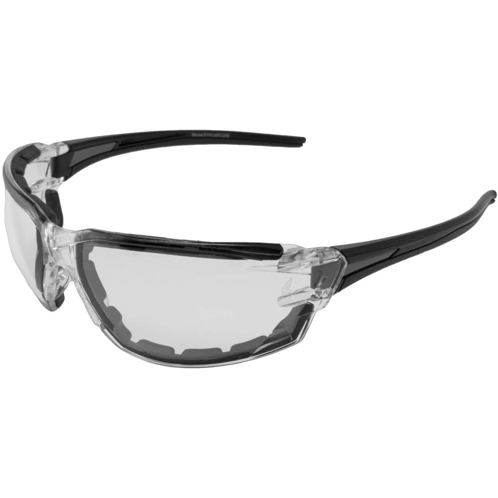 Edge Eyewear Safety Glasses, Clear, Anti-Fog, Black XV411AFG