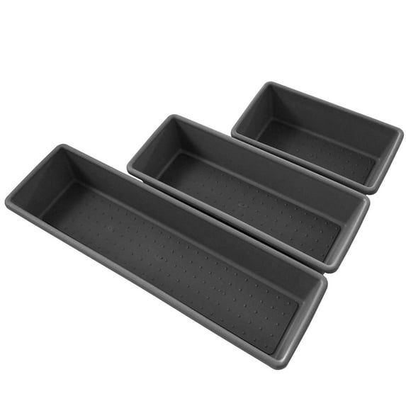Edge Organization Trays 3 Pack for Kitchen and Office, Small - Charcoal