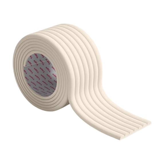 Edge Protector Corner Guard, 0.26x6.56 Ft Self-Adhesive Soft Foam Wall & Furniture Bumper Cushion, White Padding for Table Desk Fireplace Home, Beige