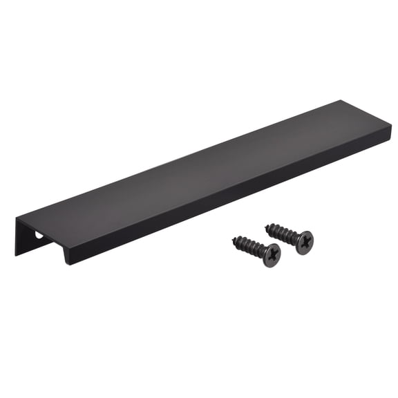 Edge Pull Handle 250mm x 32mm Aluminum Alloy Cabinet Drawer Pull Black