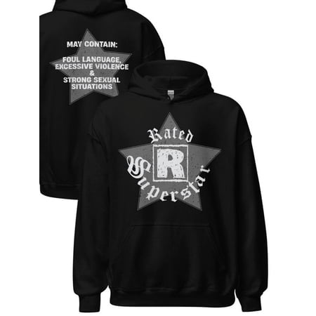 Edge Rated R Superstar Mens Black Pullover Hoody Sweatshirt New 4XL