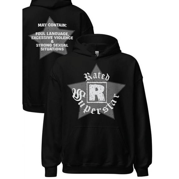 Edge Rated R Superstar Mens Black Pullover Hoody Sweatshirt New 4XL