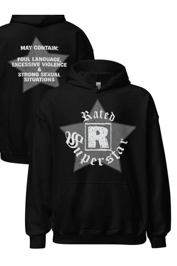 Edge Rated R Superstar Mens Black Pullover Hoody Sweatshirt New L