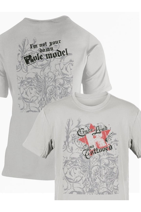 Edge Role Model Crude Lewd Tattooed Gray T-shirt