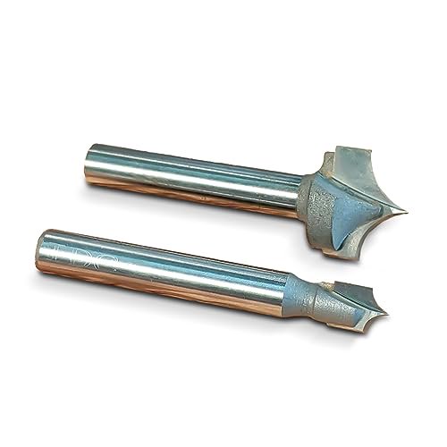 Edge Rounding Bit Set - Transform Your CNC Routing Projects - Includes 1/4" & 1/8" Radius Pointed Tip Round Over Bits with 1/4" Shank - Achieve Smoothly Rounded Edges for Wood Carvings.