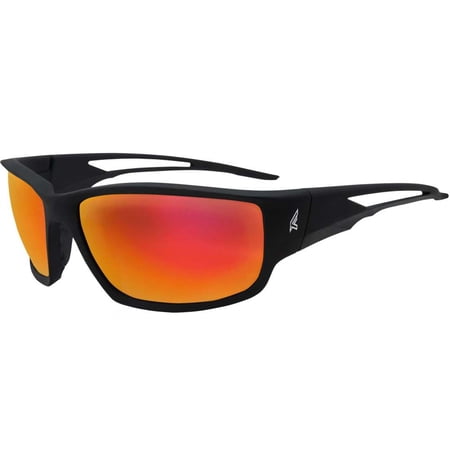 Edge Eyewear SKAP119 Kazbek Safety Glasses - Black/Silver Frame, Red Mirror Lens