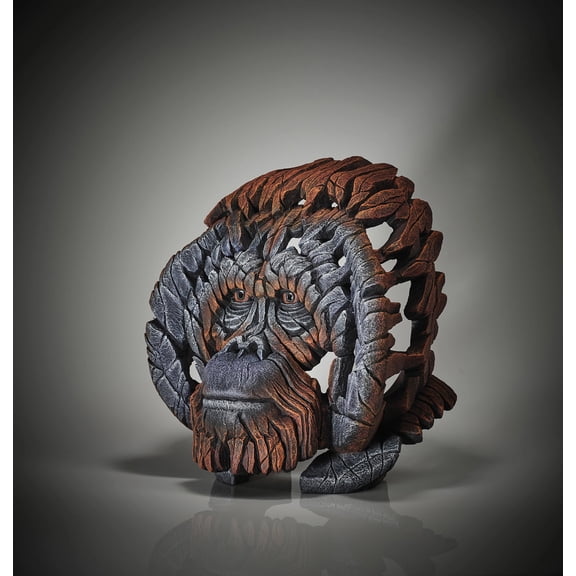 Edge Sculpture Orangutan Bust Polyresin Figurine 16.15in H