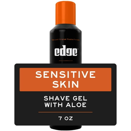 Edge Sensitive Skin Men's Shave Gel with Aloe, Unscented, 7 oz