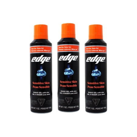 Edge Sensitive Skin Shave Gel for Men, 7 Ounce (Pack of 3)