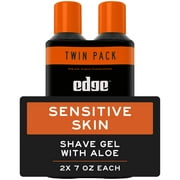 Edge Sensitive Skin Shave Gel for Men with Aloe, Twin Pack, 14 oz