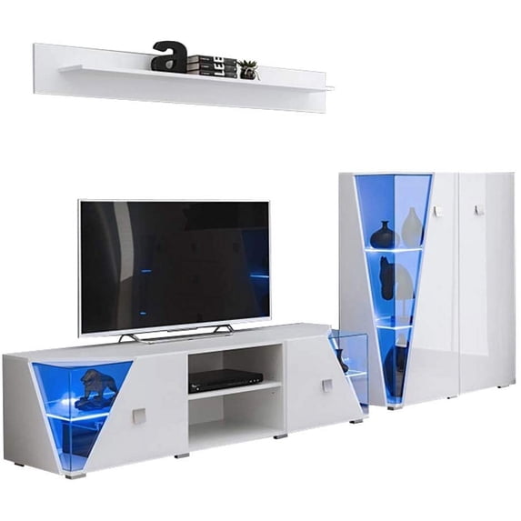 Edge Set TV-CUR-SH Modern Wall Unit Entertainment Center