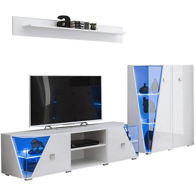 Edge Set TV-CUR-SH Modern Wall Unit Entertainment Center