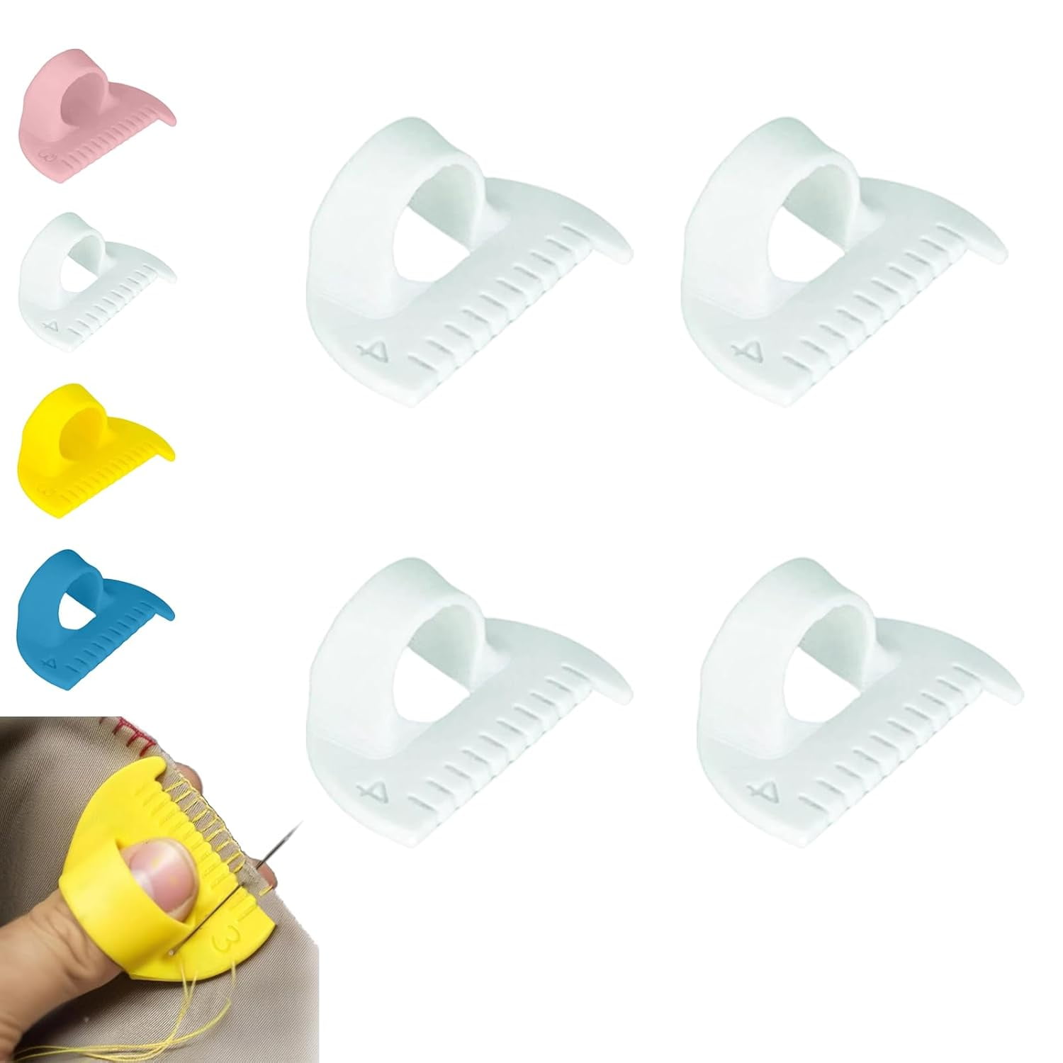 4-teiliges Kantenstich-Nähmessgerät Set - 3mm & 4mm Silikon Nähhilfen