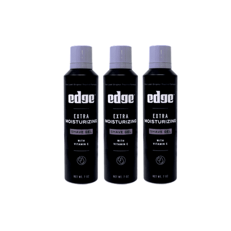 3 Pack - Edge Extra Moisturizing Shave Gel with Vitamin E, Shave Gel For Men That Moisturizes, Protects and Soothes To Help Reduce Skin Irritation, 7 oz