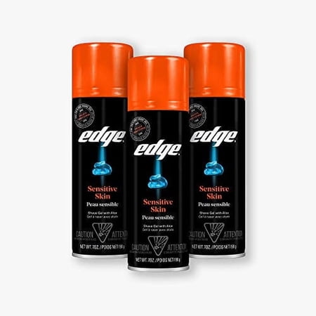 Edge Shave Gel, Sensitive Skin, 7-Ounce Cans - Pack of 3