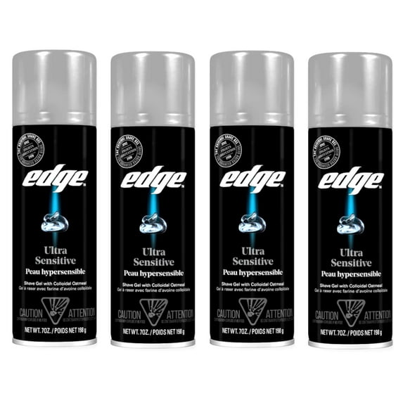 Edge Shave Gel Ultra Sensitive, Fragrance Free 7 oz ( Pack of 4)