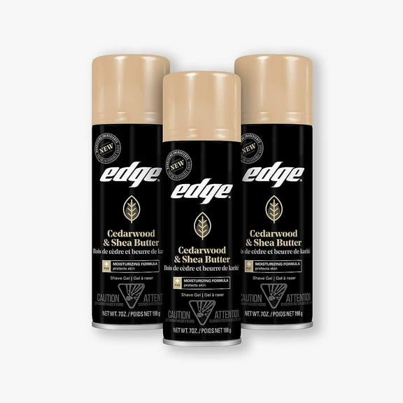 Edge Shave Gel for Men, Cedarwood & Shea Butter, 7oz - 3 Pack