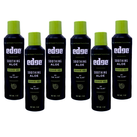 Edge Shave Gel for Men Soothing Aloe - 7 Ounce (Pack of 6)