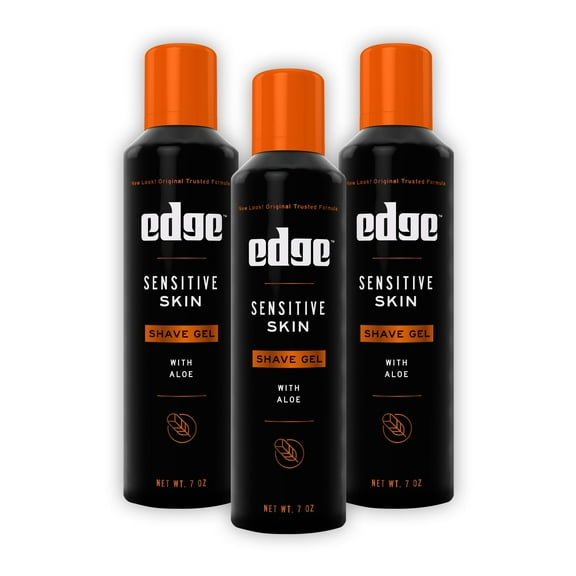 Edge Shaving Gel for Men, 7oz, 3 Pack Mens Shave Gel with Aloe, Mens Shaving Cream, Sensitive Skin Shave Gel - Moisturizes, Protects, and Soothes C3