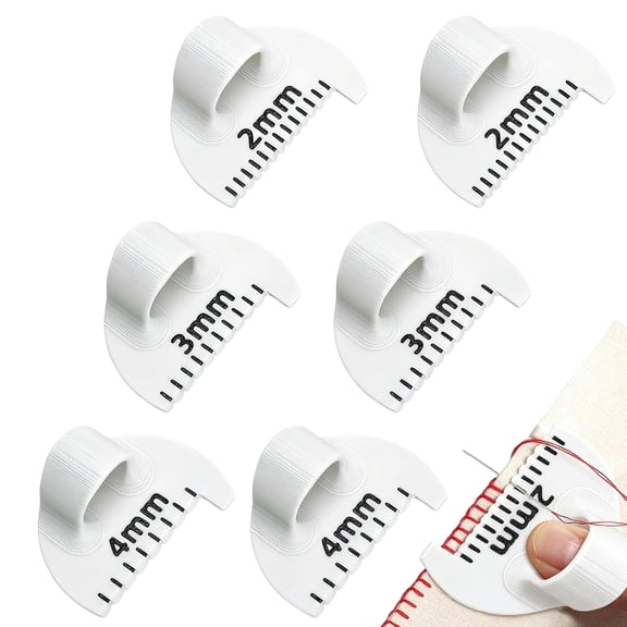 Edge Stitch Lock and Sewing Gauge, 2mm/3mm/4mm Edge Sewing Lockranding Tool, Quilting Templates Rulers Needle Gauge Measuring Seam Gauge for Fabric Straight Stitching(White)