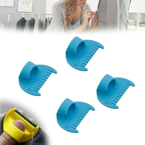 Edge Stitch Lock and Sewing Gauge – Professional Seam Guide for Sewing Machine, 3/4mm Needle Gauge Quilting Ruler, Durable DIY Stitching Tool for Perfect Straight Stitches (Blue, 4mm)