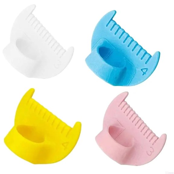 Edge Stitch Lock and Sewing Gauge 4PCS Sewing Measurement Tool 3mm 4mm Template Thimble Finger Protector for Straight(Yellow,4)