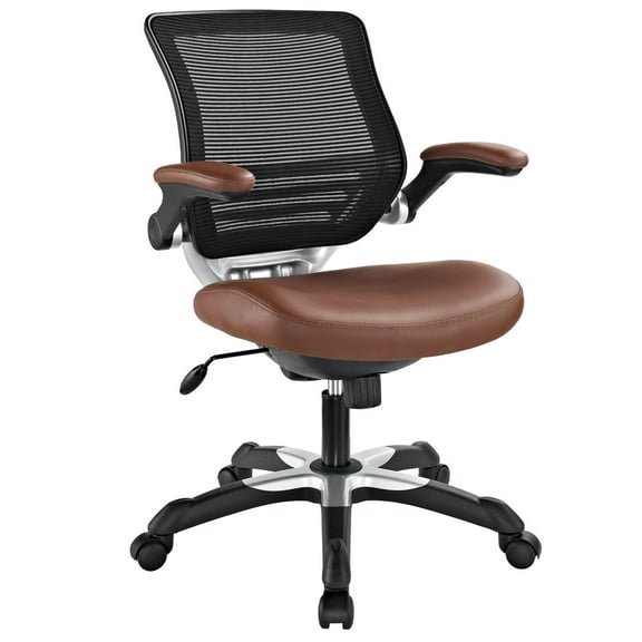 Modway Edge Vinyl Office Chair in Tan