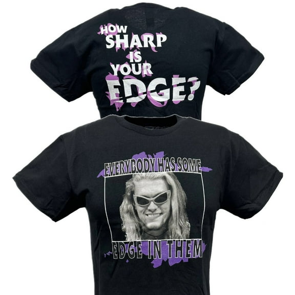 Edge WWF How Sharp Is Your Edge Mens Black T-shirt