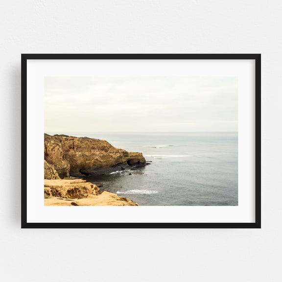 Edge of Serenity - San Diego California Photography Coast Seascape Ocean Landscape Waves Nature Black Framed Wall Art Print 24 x 36 inches