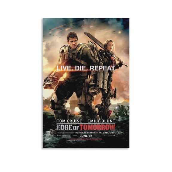 Edge of Tomorrow Classic Movie Poster Wall Art Poster Scroll Canvas Painting Picture Living Room Decor Home 16x24inch(40x60cm)