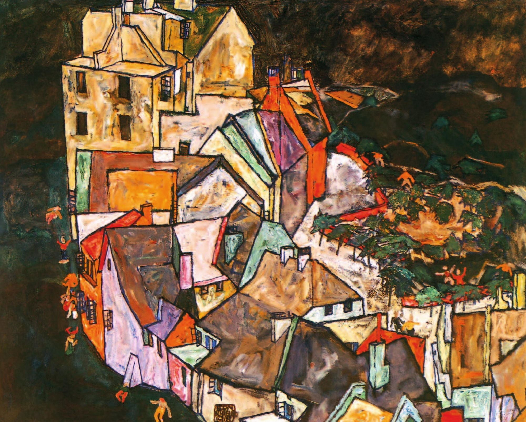 Edge of Town 1917-18 Canvas Art - Egon Schiele (18 x 24)