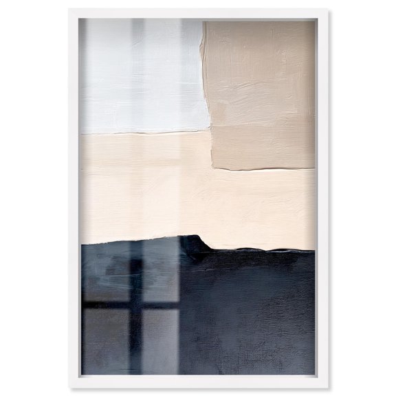 Edge of the Land Shadowbox Print Minimalist Wall Art by Art Remedy, White Frame, 24 x 36