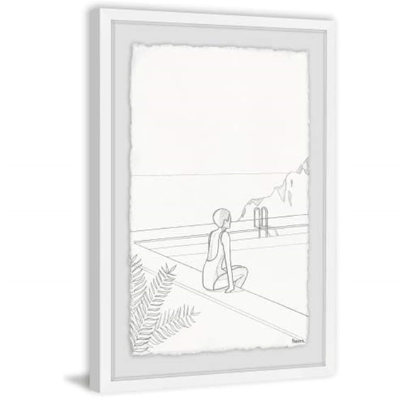 Edge of the Pool Framed Painting Print