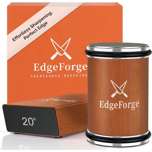 EdgeForge Knife Sharpener, Rolling Sharpening Kit, 5-Angle Magnetic Guide, Diamond & Ceramic Discs