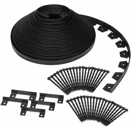 EdgePro 3100-100C 100ft Plastic Heavy Duty No-Dig Edging Kit - Black