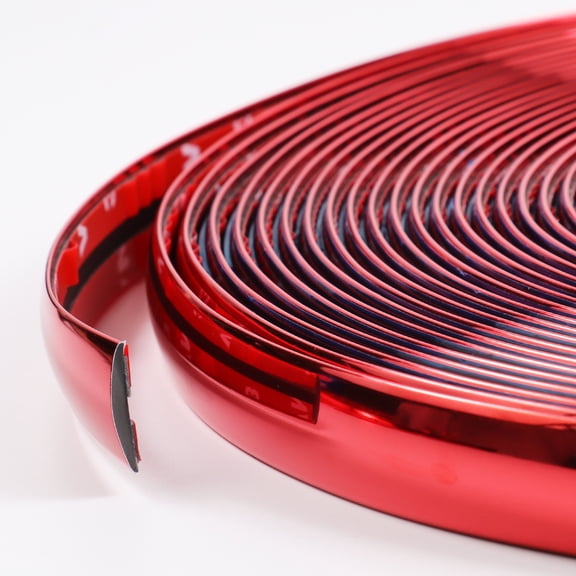 EdgeSeal 3/4" Wide Chrome Trim Strip, Self-Adhesive, 16 ft, Red