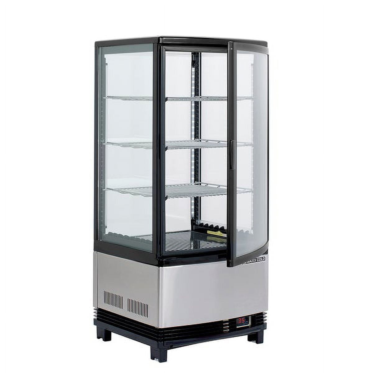 Edgecraft Maxx Cold MECR-31D 3 Cu Ft Countertop Refrigerated Merchandiser With Glass Door, Silver