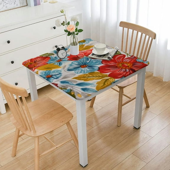 Edged Flannel Backed Table Cover - Pattern - Fits Square Tables