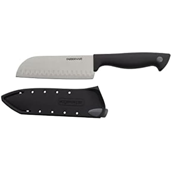 Edgekeeper 5-Inch Santoku Knife with Self-Sharpening Blade Cover, High Carbon-Stainless Steel Kitchen Knife with Ergonomic Handle, Razor-Sharp Knife,