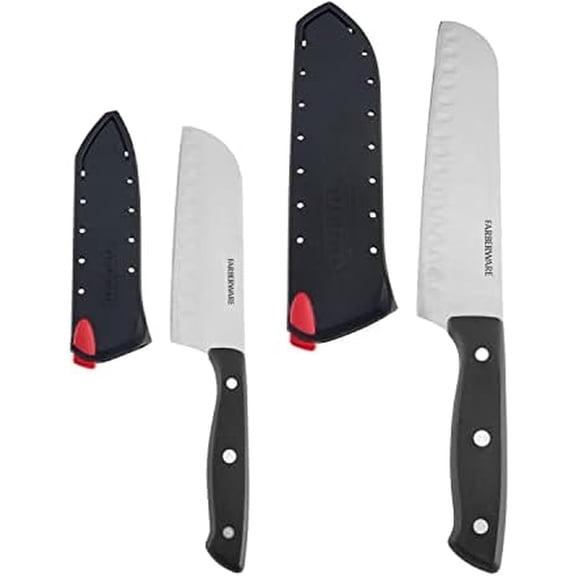 Edgekeeper Self-Sharpening Triple Riveted Santoku Knife Set, 4-Piece,