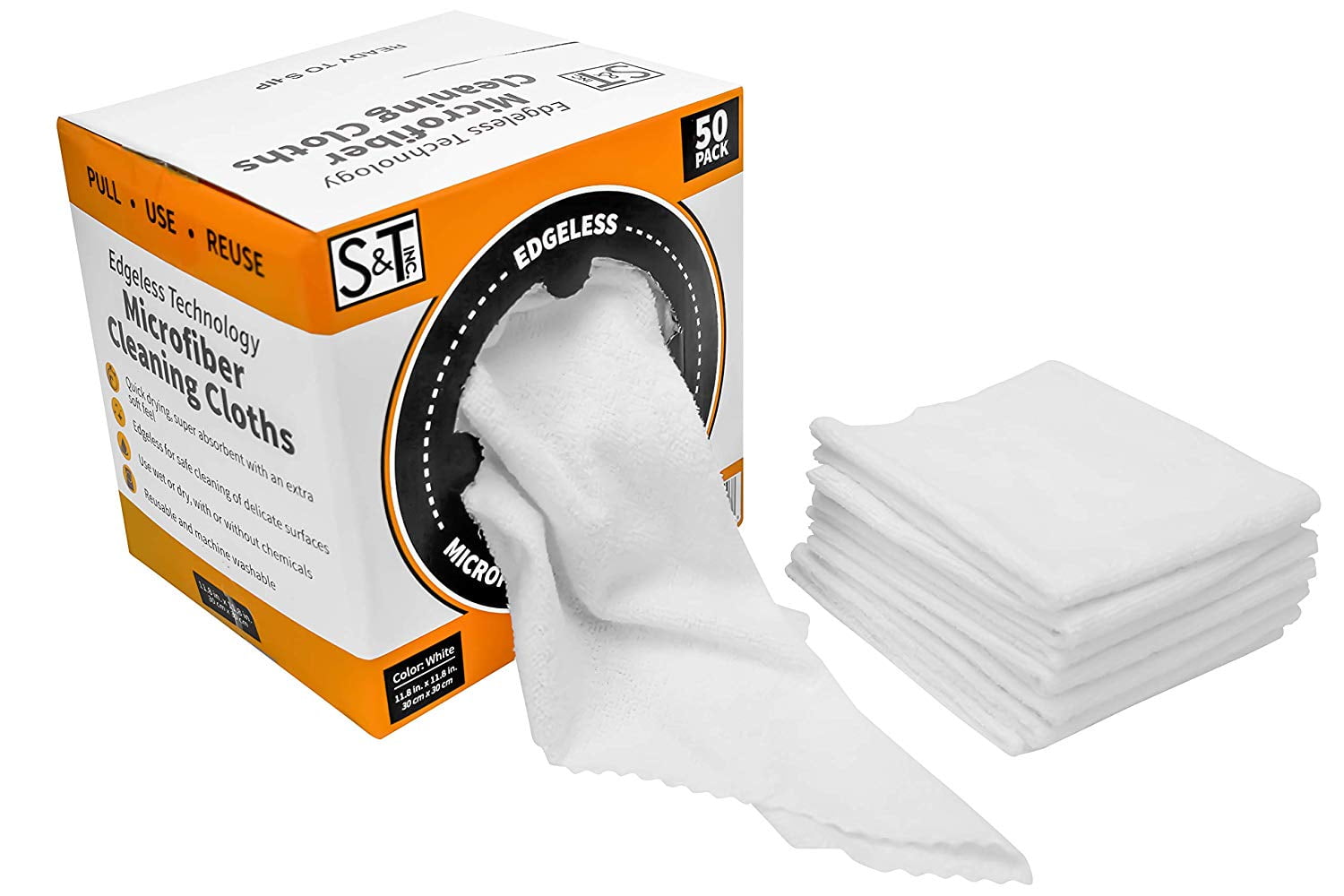 SCHROEDER & TREMAYNE Edgeless Microfiber Cleaning Cloths - 50 pack Dispenser