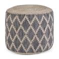 thumbnail image 1 of Simpli Home Edgeley 18 inch Wide Boho Round Pouf in Grey and Natural Handwoven Jute and Cotton, 1 of 2