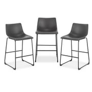 Edgemod Brinley Counter Stool in Grey (Set of 3)