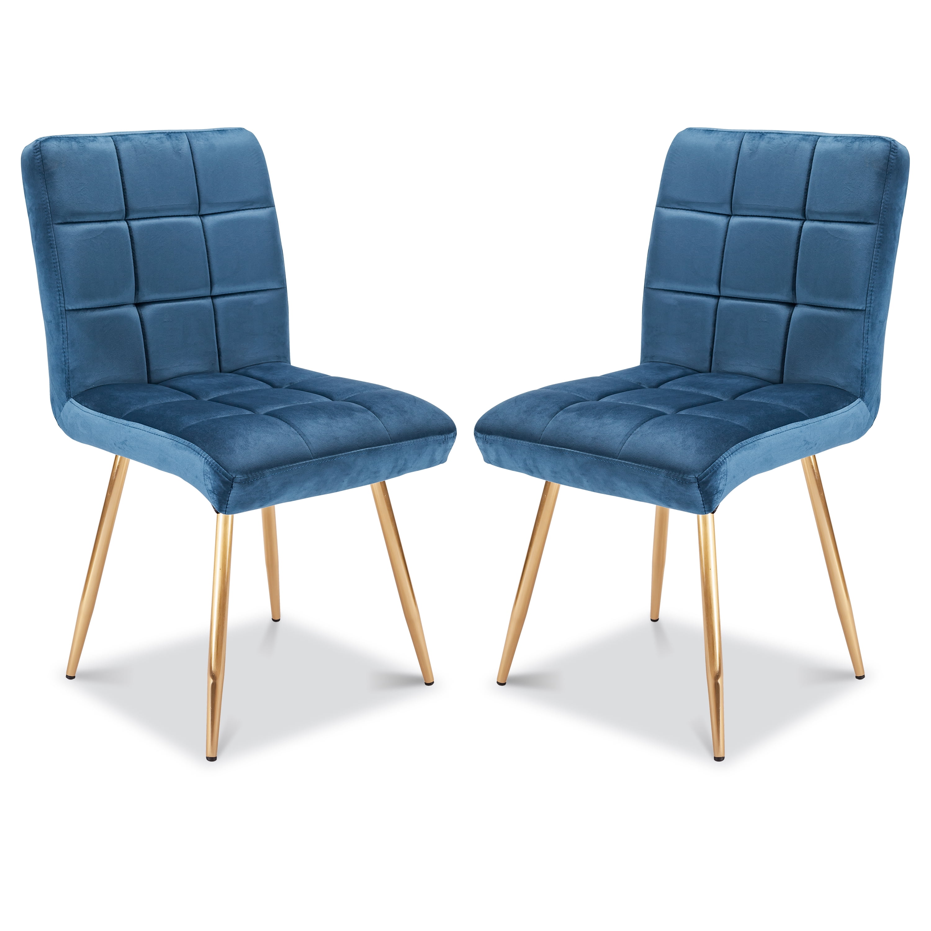 Edgemod Chelsea Velvet Dining Chair in Space Blue (Set of 2)