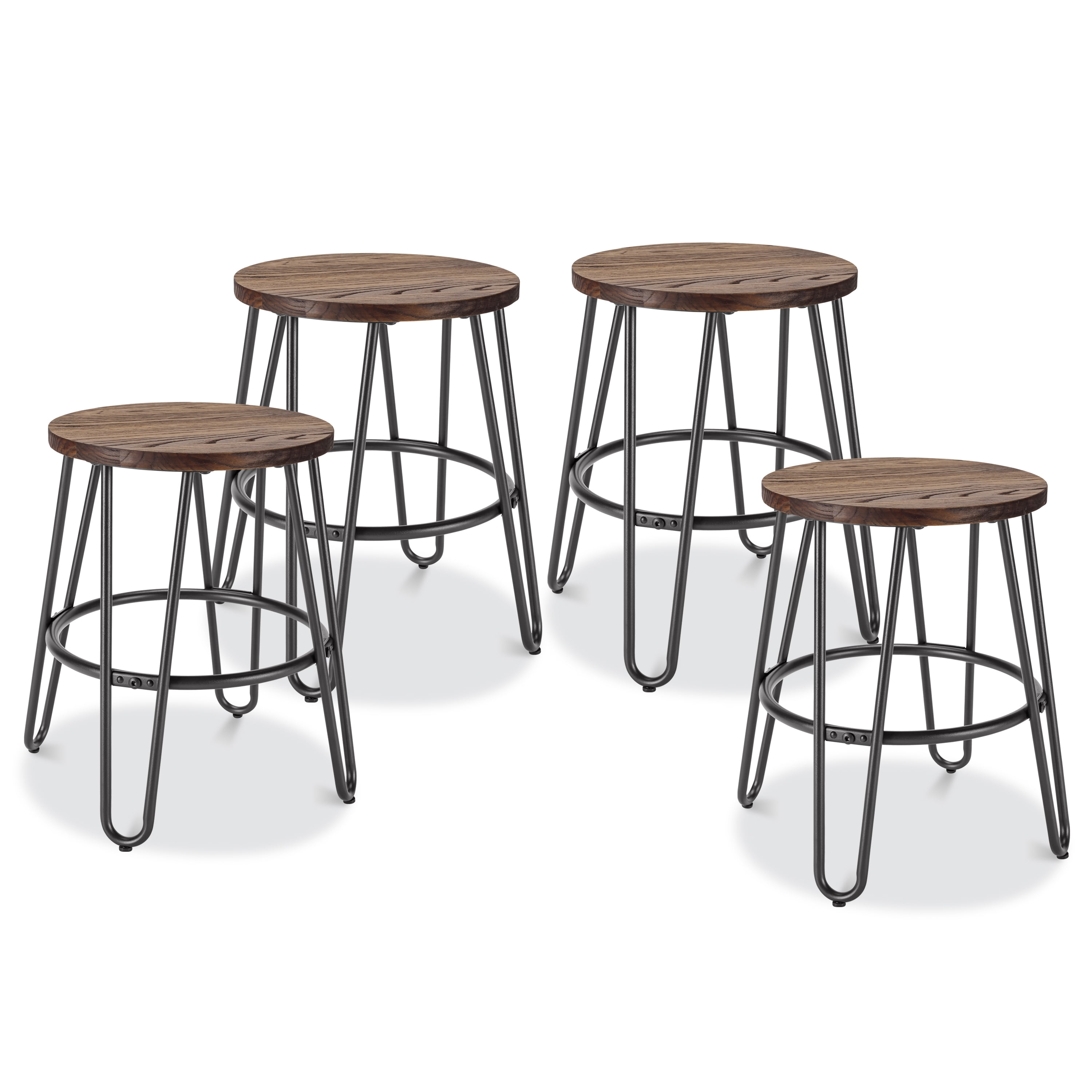 Edgemod Kasey Dining Stool in Walnut (Set of 4)
