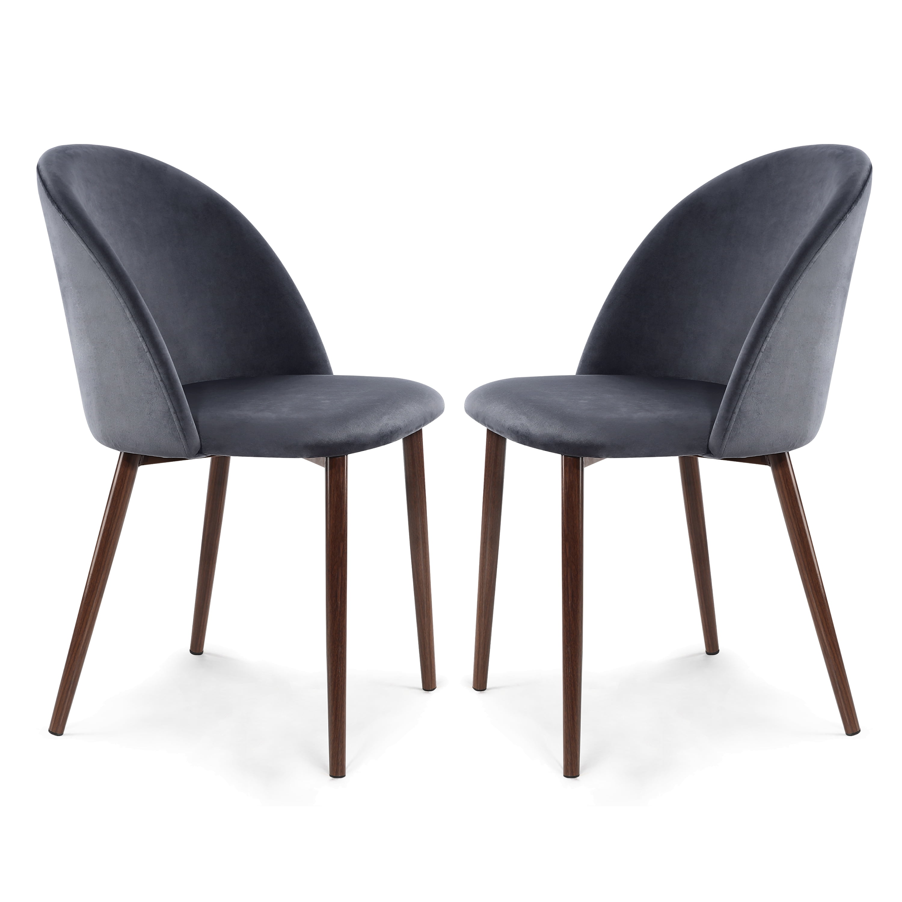 Edgemod Sedona Velvet Dining Chair in Cool Charcoal (Set of 2