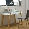 thumbnail image 1 of Edgemod Segovia Glass Top Desk in Natural, 1 of 5